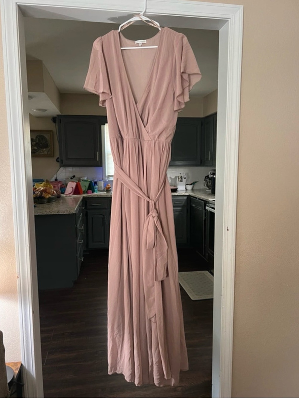 Women’s Wrap Maxi Dress in Dusty Mauve
